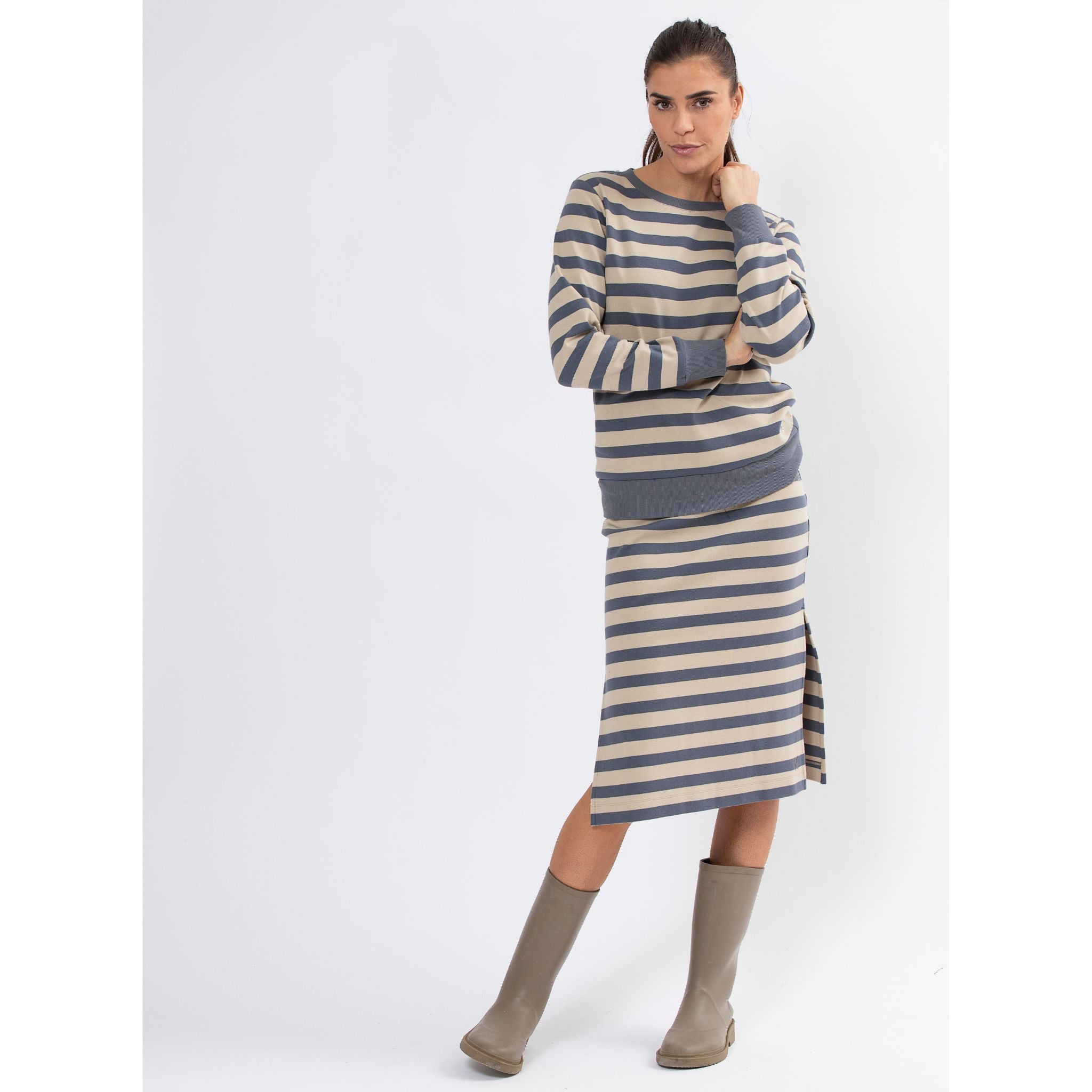 Blue Sportswear Sweater "Basil Striped"