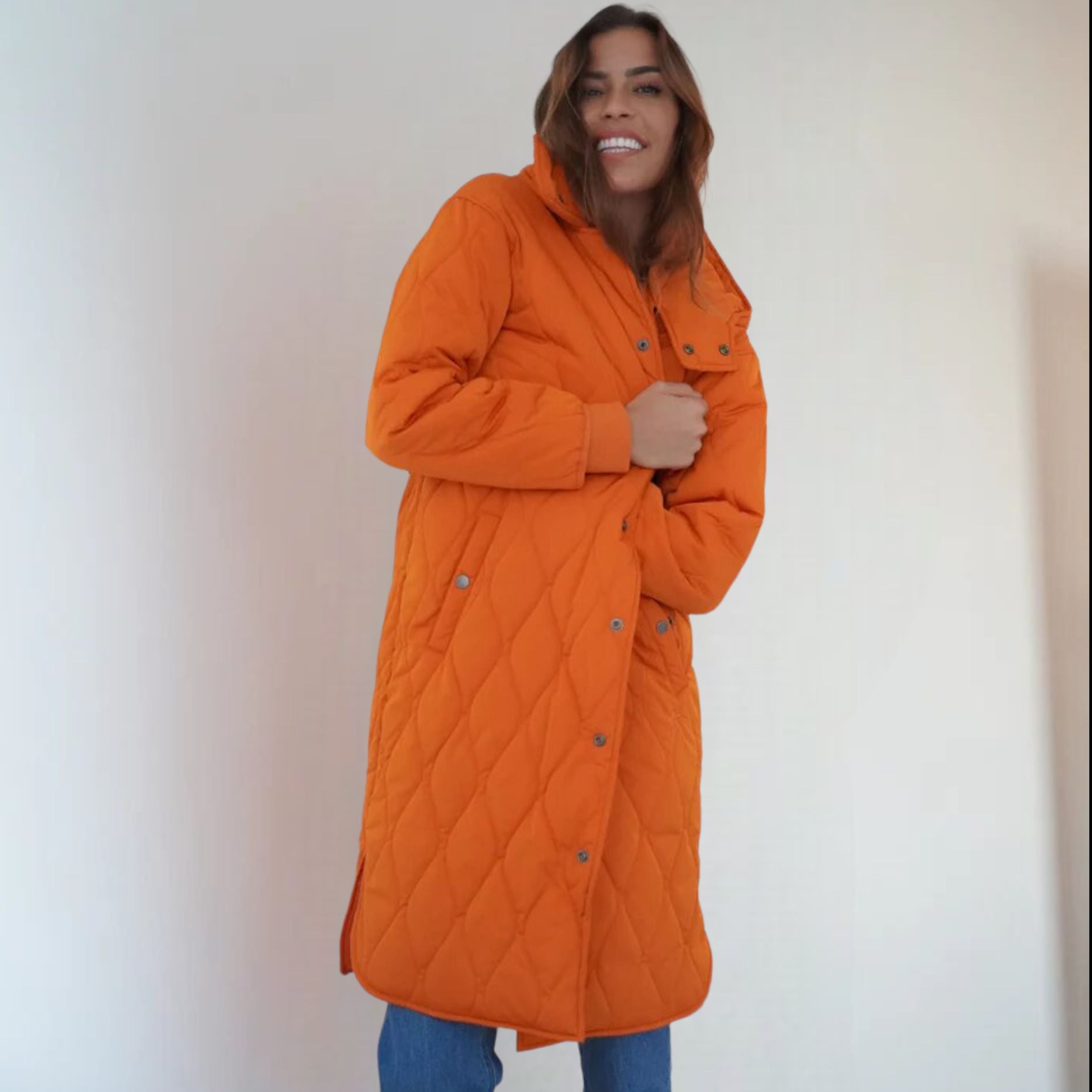 Hamilton Oversize Steppmantel in Orange oder Petrol