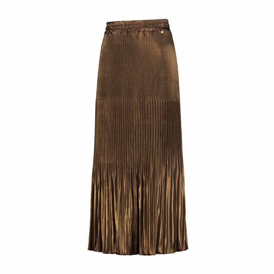People of 2morrow Plissee Rock Faltenrock Metallic Look Skirt Metallic