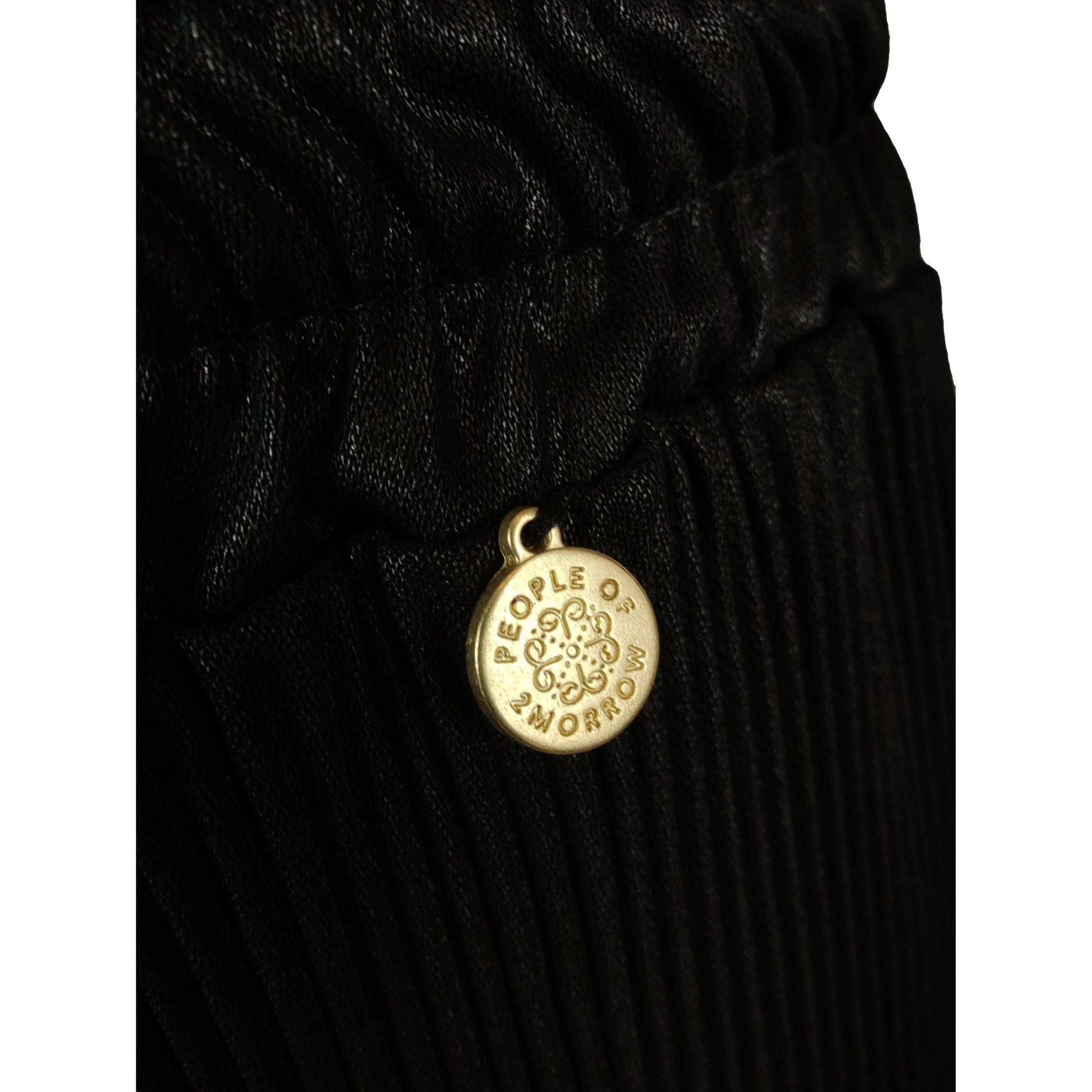 People of 2morrow Plissee Rock Faltenrock Metallic Look Skirt Metallic