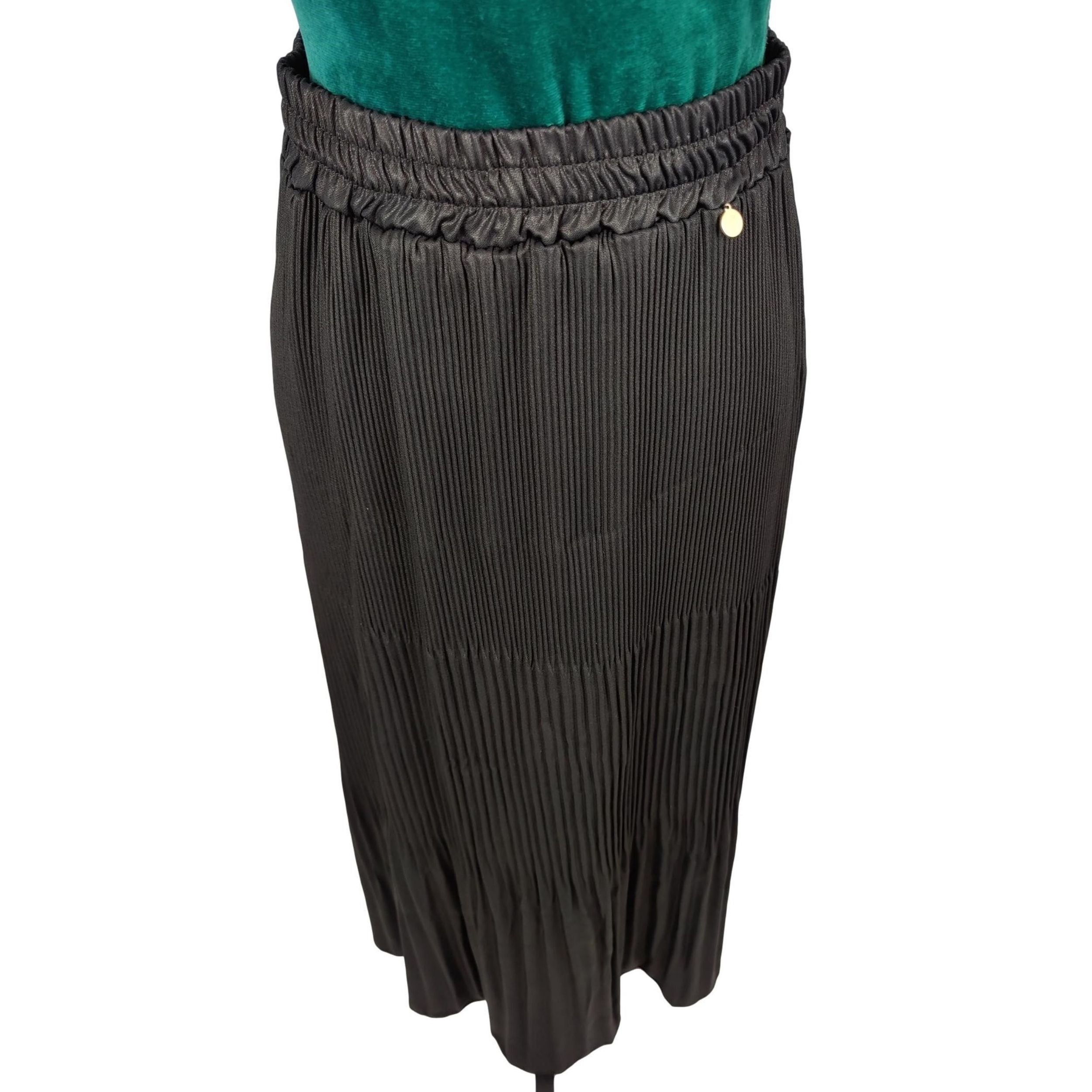 People of 2morrow Plissee Rock Faltenrock Metallic Look Skirt Metallic