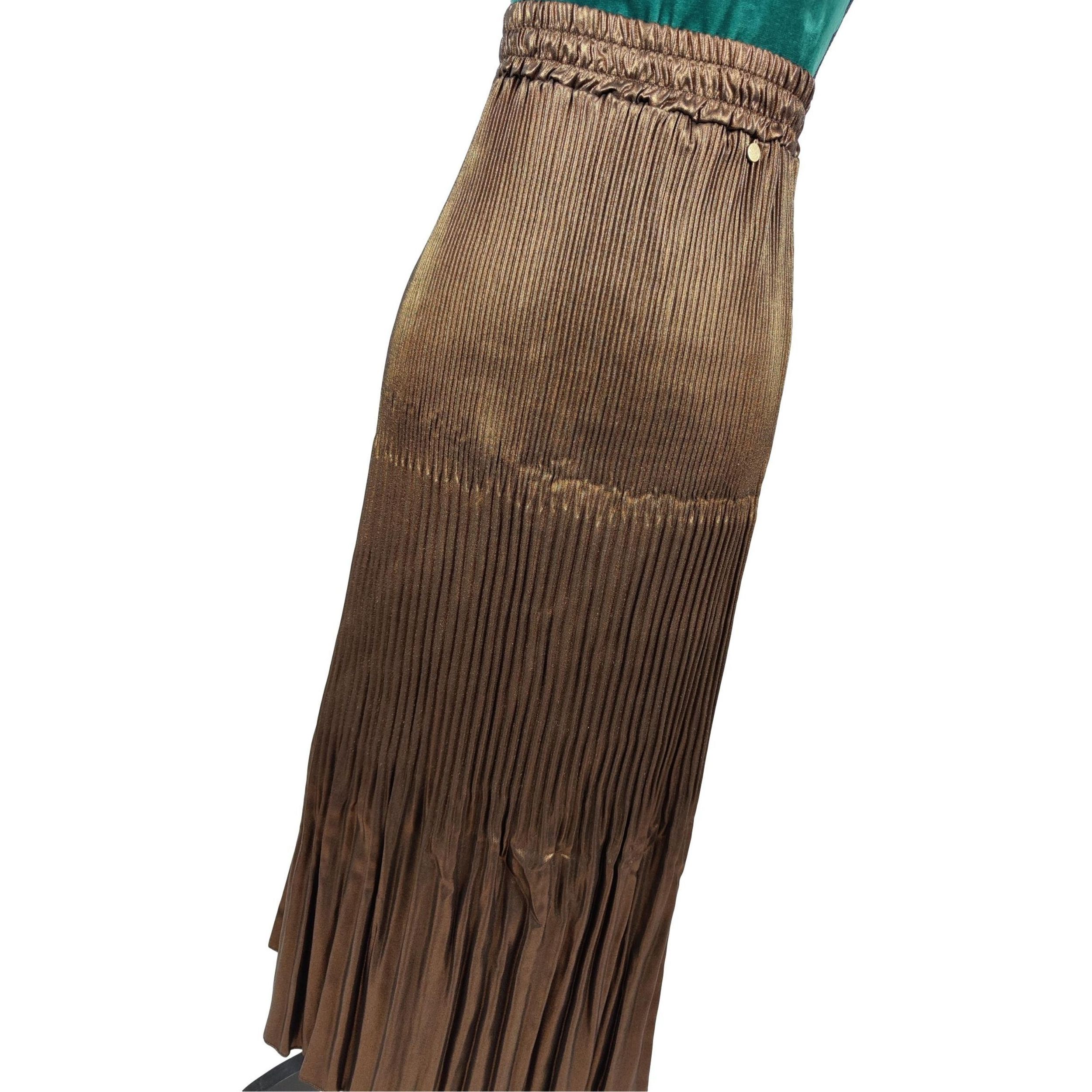 People of 2morrow Plissee Rock Faltenrock Metallic Look Skirt Metallic