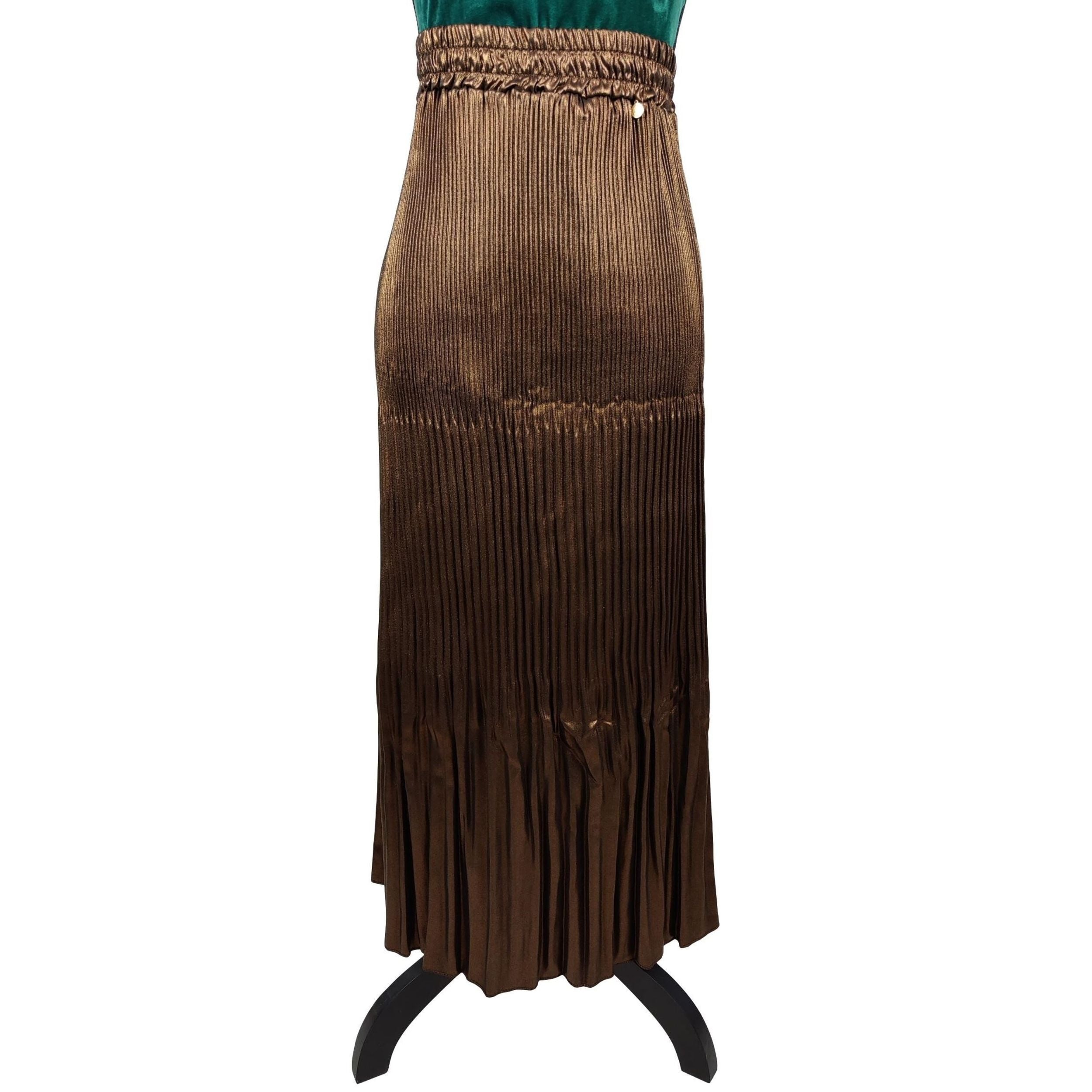 People of 2morrow Plissee Rock Faltenrock Metallic Look Skirt Metallic