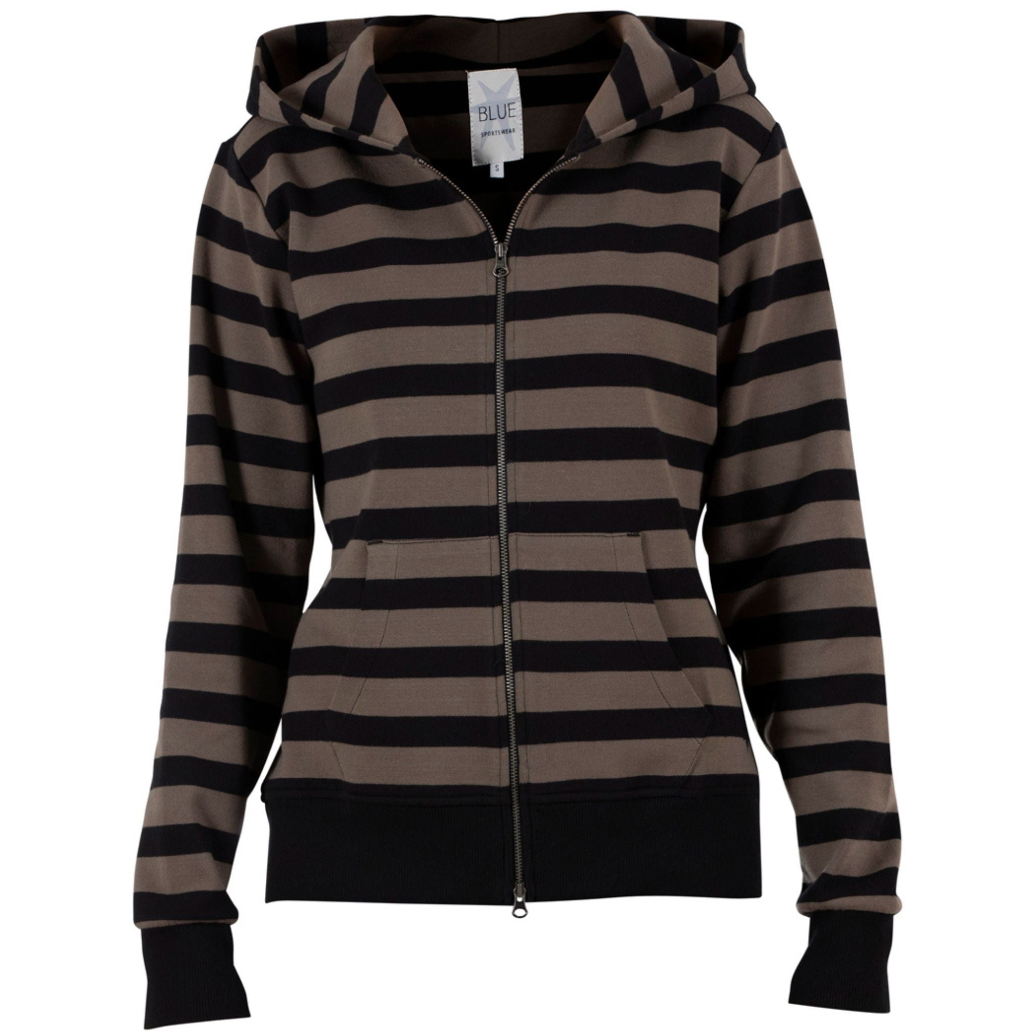 Blue Sportswear Sweat Jacke "Basil Striped"
