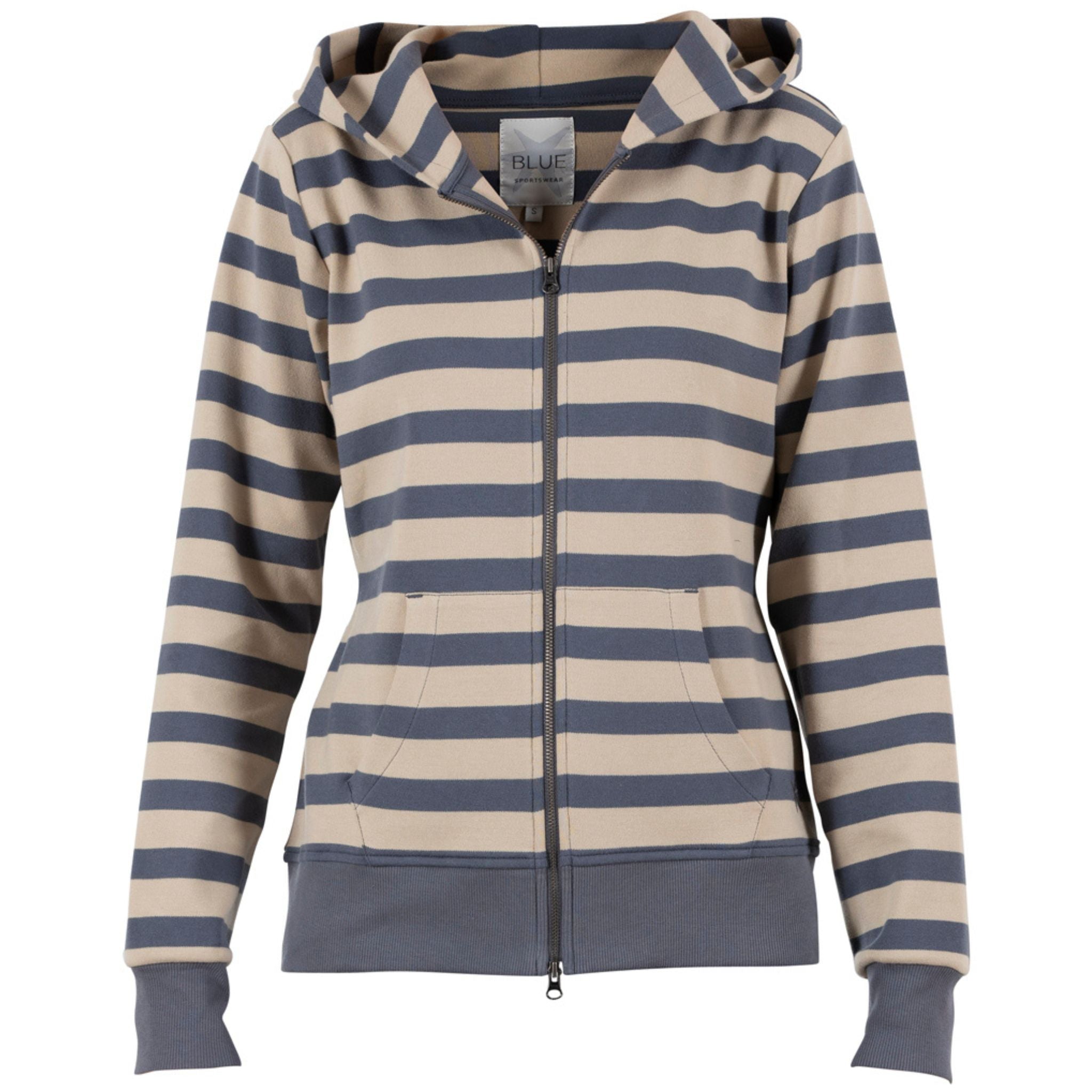 Blue Sportswear Sweat Jacke "Basil Striped"