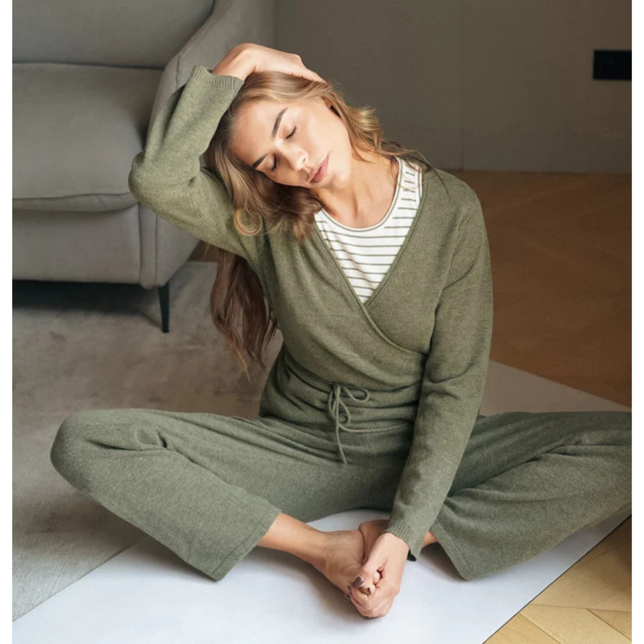 Wickelpullover Blue Sportswear "Spirit Wool Wrap Knit" bequem Wolle