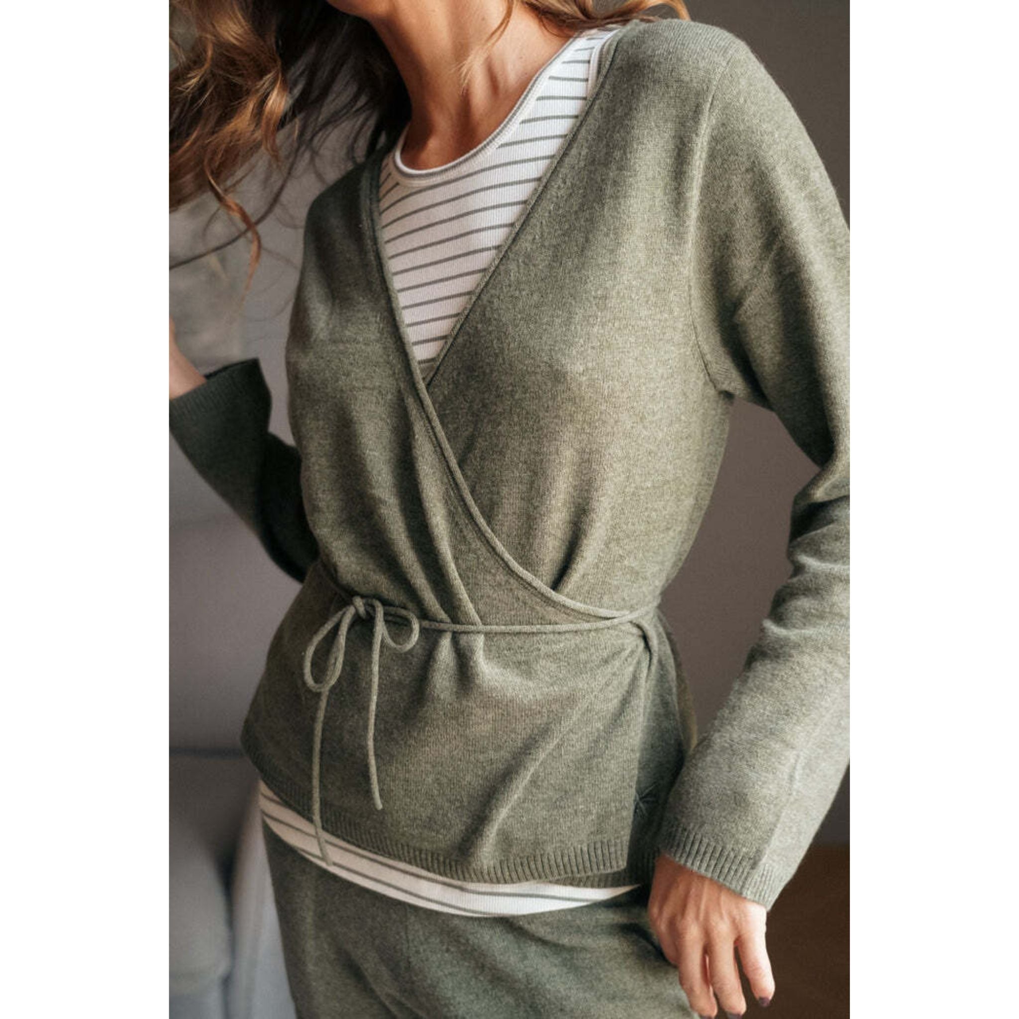 Wickelpullover Blue Sportswear "Spirit Wool Wrap Knit" bequem Wolle