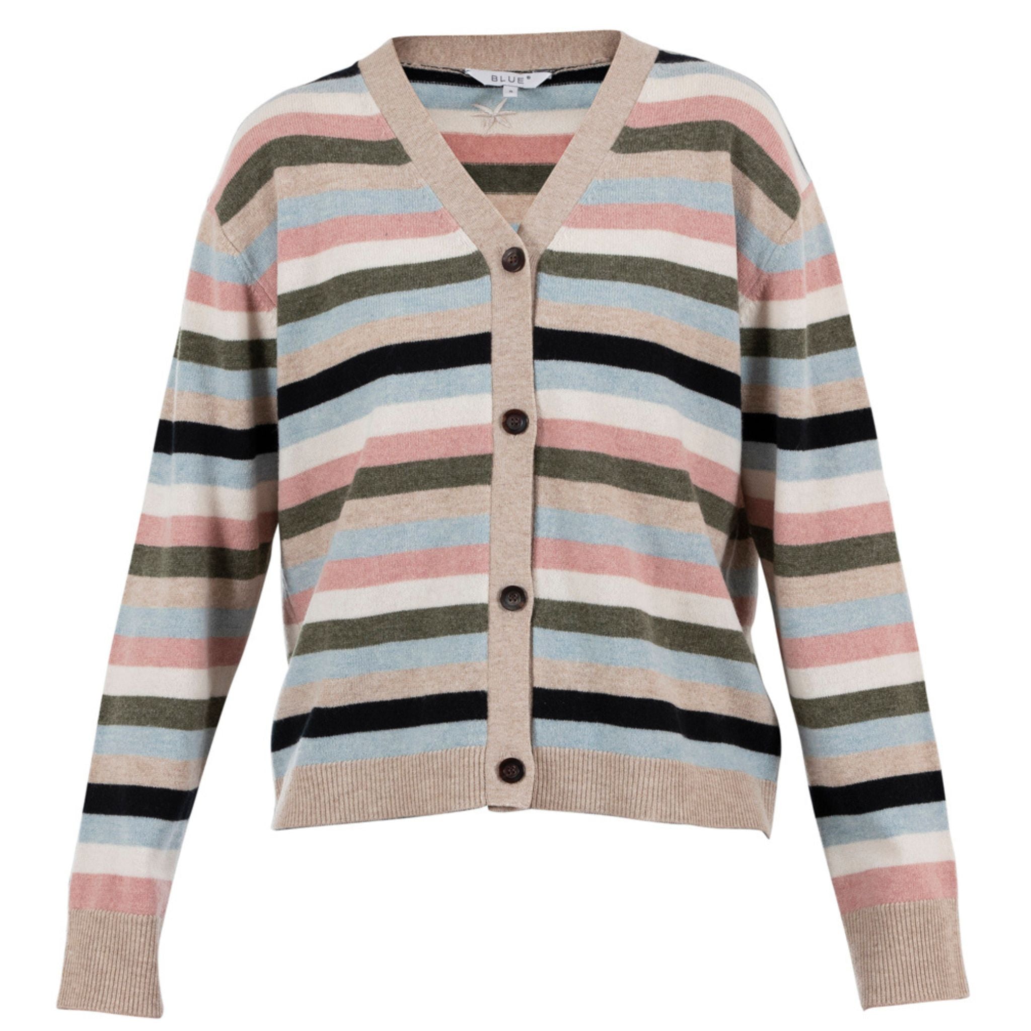 Blue Sportswear Gestreifte Strickjacke "Granby Multistriped Wool Cardigan"