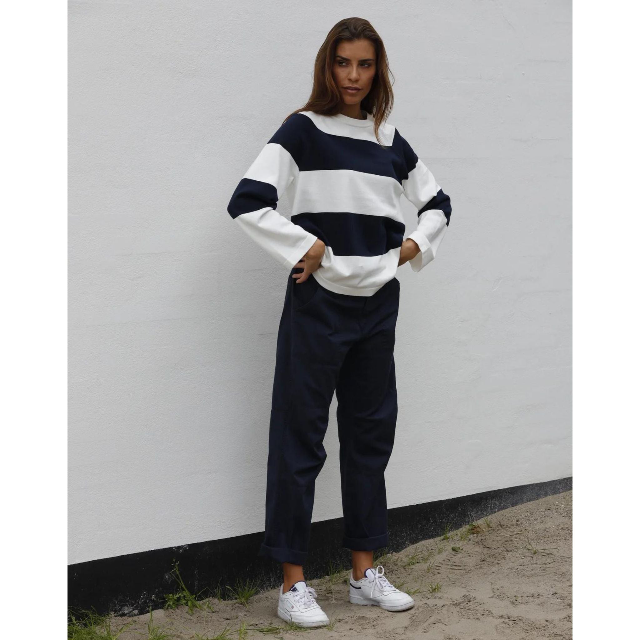 Blue Sportswear Feinstrick Pullover "Bess striped Knit"
