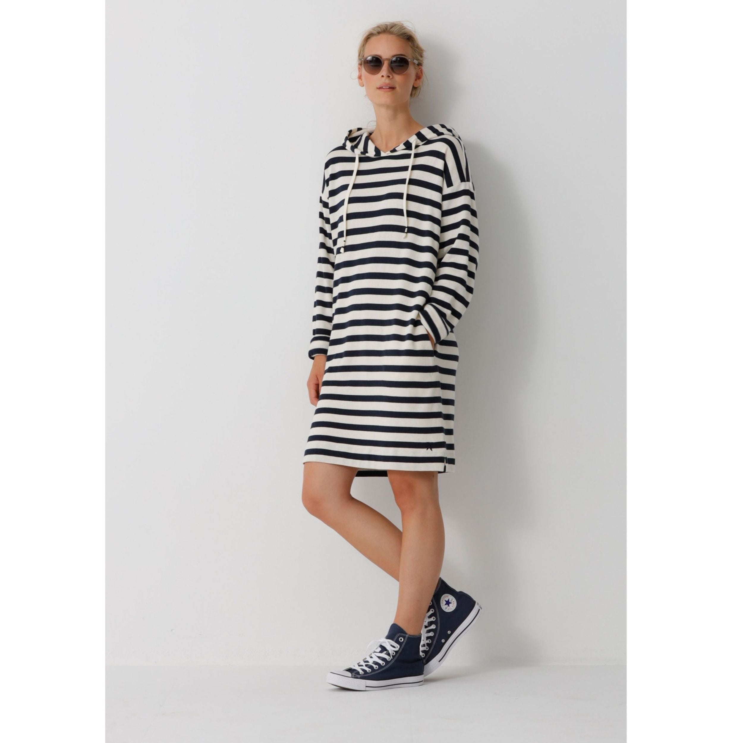 Blue Sportswear Hoodiekleid "San Remo striped Hood Dress"